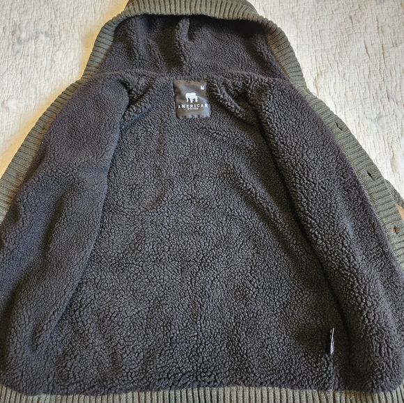 NWT American Stitch Men's Green Hooded Cardigan-Style Jacket/Coat Size Medium - Picture 4 of 13